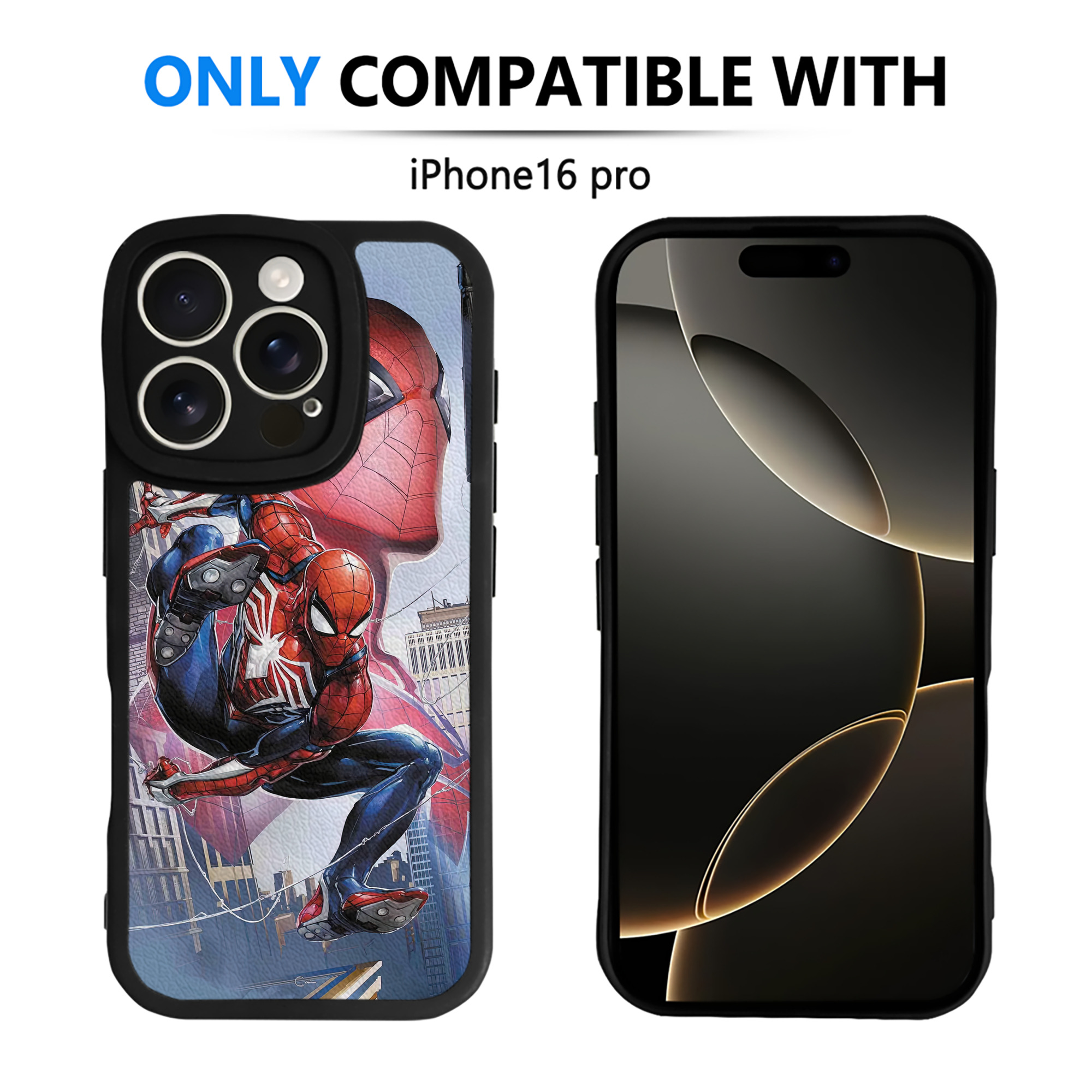 （画像用） Spider Man スパイダーマン 【iPhone 16シリーズ対応】シリコンスマホケース（レザー調） 材質：シリコン